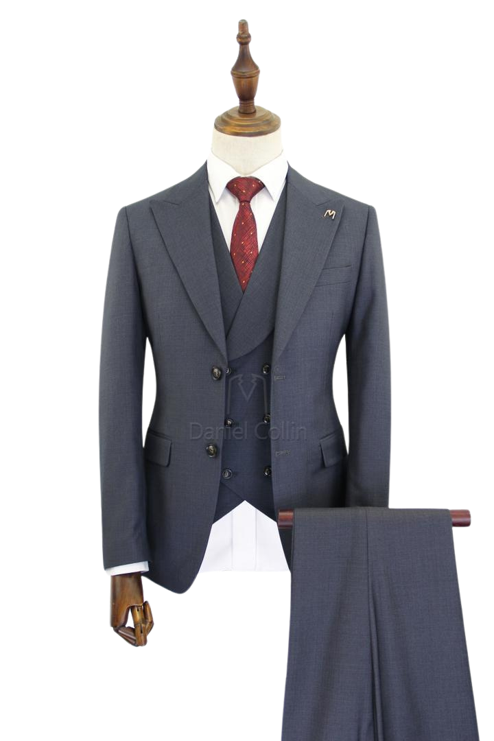 Daniel Collin 3-Piece Men’s Suit – Classic Slim Fit, Formal Wear, Navy Blue