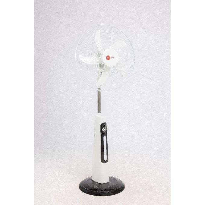 H&A 18" Rechargeable Stand Fan – 300A-18, 9-Speed AC/DC Fan with LED Light, Remote & USB Output