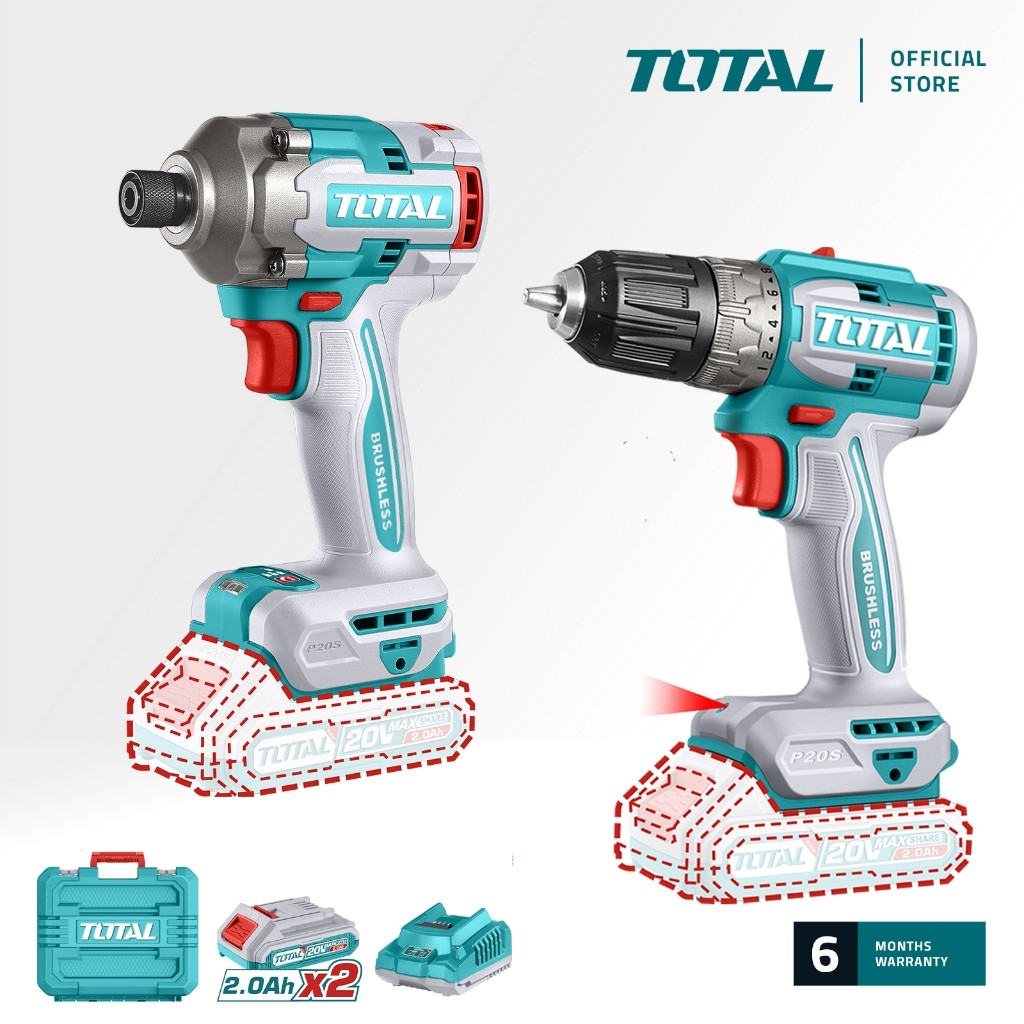 Total TCKLI20275 Cordless 2-Piece Combo Kit – 20V